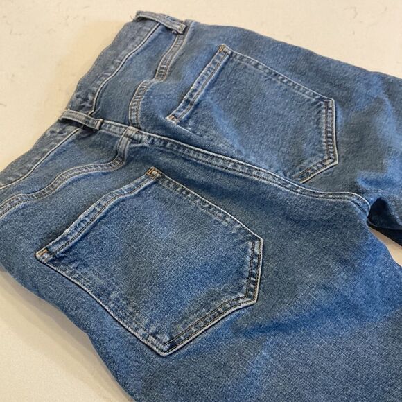 AGOLDE High Rise Organic Cotton Stretch Riley Straight Medium Wash Jeans Size 26 - Picture 10 of 10